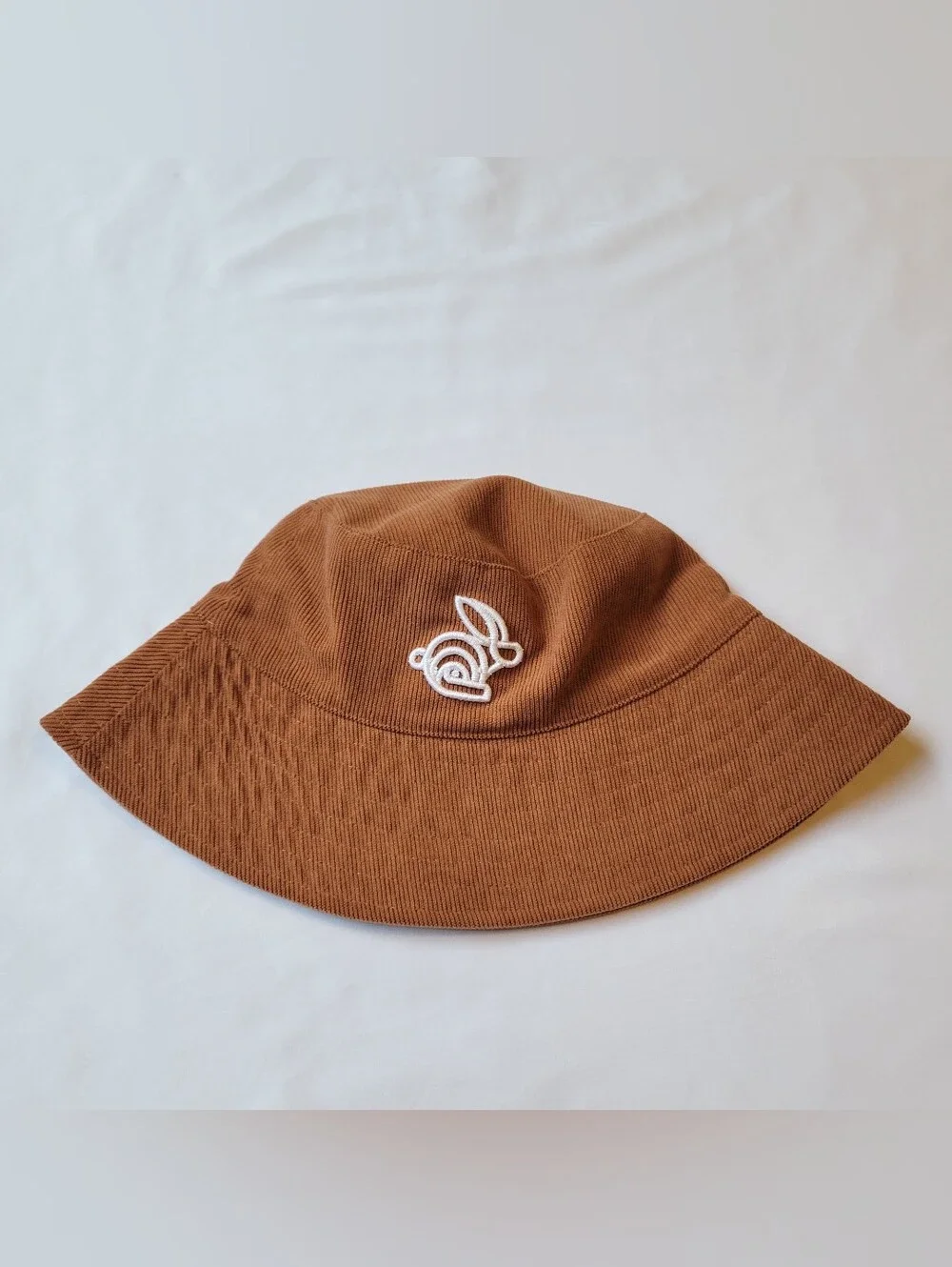 Universal Thread Burnt Orange Bucket Hat Embroidered Rabbit Corduroy One Size